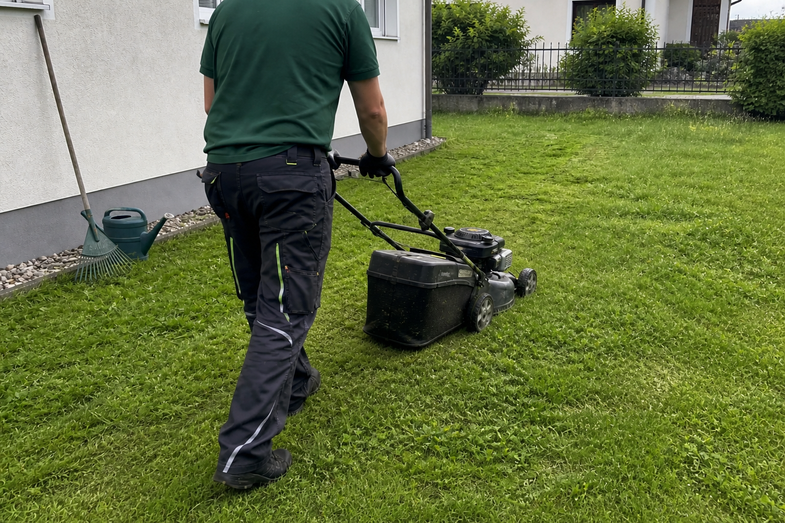 Einfache Gartenpflege mit einem Rasenmäher